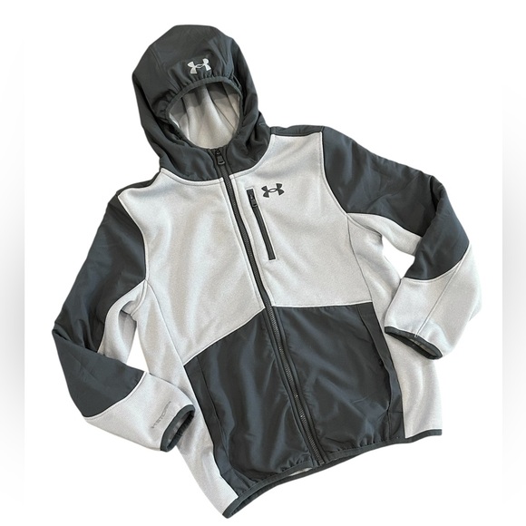 Under Armour Youth Zip Up Fleece Hoodie Jacket, Size Medium, Grey! - Picture 1 of 7